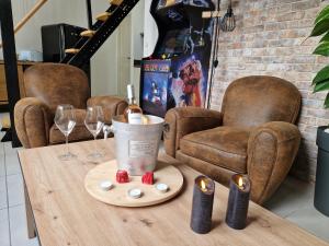 Posezení v ubytování Au spa de LLea Suite rétro