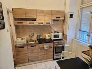 Kuchyň nebo kuchyňský kout v ubytování Downtown Gem Rooms