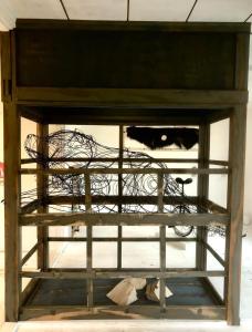 a pile of wires sitting on top of a table at BEAR FOOT apartment in Yakumo