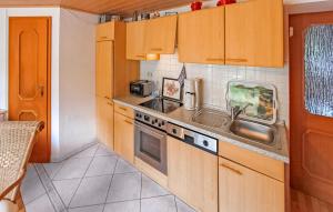 Kuchyň nebo kuchyňský kout v ubytování Ferienwohnung Plau Am See