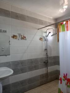 un bagno con doccia e lavandino di Appartement de luxe équipé a Tlemcen