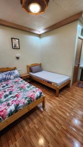 Rúm í herbergi á Screaming Gecko Hostel