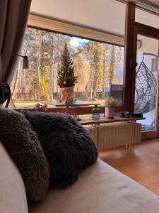 Posezení v ubytování Apartment mit Indoor Pool und Garten