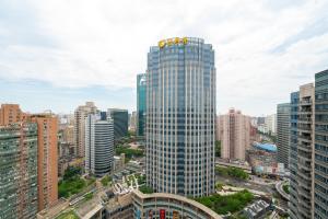 Vista generica su Shanghai o vista sulla città dall'interno dell'appartamento