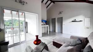 TV a/nebo společenská místnost v ubytování Appartement lumineux avec piscine partagée, Sainte-Anne, 75 m²