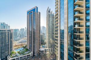 an aerial view of a city with tall buildings at NewArabian Act Two T2 2 BR and 3 BR in Dubai