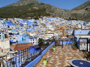 a view of the blue city of chefchaouen at Dar Nakhla in Chefchaouen
