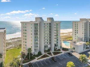 an aerial view of the beach and the ocean at Perdido Towers East 403 in Perdido Key