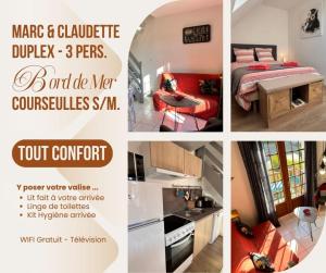 Posteľ alebo postele v izbe v ubytovaní APPT 4P - Manoirs 1 à la Mer Chez Claudette & Marc
