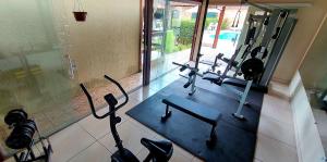 Fitness centrum a/nebo fitness zařízení v ubytování Pousada das Saíras