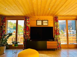 TV a/nebo společenská místnost v ubytování Chalet EVEREST