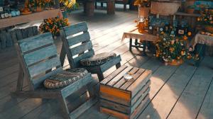Posezení v ubytování Nhiên Farm Homestay