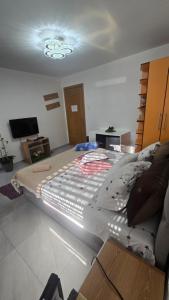 TV a/nebo společenská místnost v ubytování Spa apartman zatvoreni bazen Maca