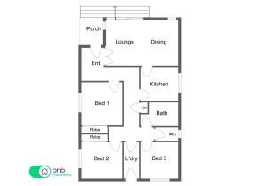 The floor plan of Morgan Abode - Walk to CBD, Modern Escape