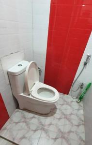 AyodhyaにあるPandey Niwasの赤いドア付きのトイレが備わるバスルーム +24枚の写真