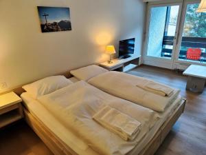 Postel nebo postele na pokoji v ubytování Hotel Säntis Lodge