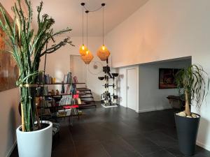 a hallway with potted plants in a room at Chez Marie in Rosheim