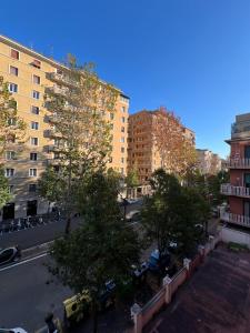 a view of a street in a city with buildings at Maison Trionfale a 2 passi dal Vaticano in Rome