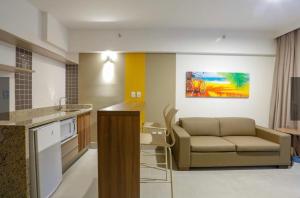 Η κουζίνα ή μικρή κουζίνα στο Apartamento em Olímpia/SP
