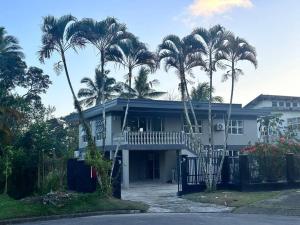 a house with palm trees in front of it at 3 Bedroom Modern Executive Flat in Namadi Heights in Suva