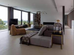 Χώρος καθιστικού στο Villa in Ibiza with Infinity Pool and Sea Views