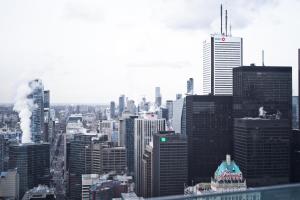 a view of a large city with tall buildings at The York I in Toronto