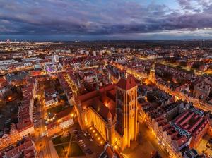 Výhľad na mesto Gdansk alebo výhľad na mesto priamo z apartmánu