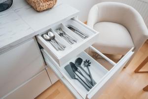 Kuchyňa alebo kuchynka v ubytovaní Designer-Apartment zum Wohlfühlen