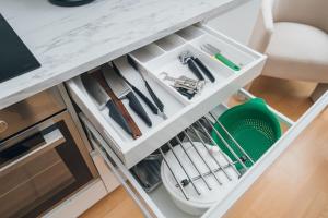 Kuchyňa alebo kuchynka v ubytovaní Designer-Apartment zum Wohlfühlen