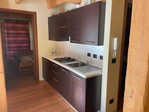 a kitchen with a sink and a stove at Chalet 1400 Nuova Gestione in Limone Piemonte +56 photos
