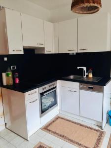 Kuchyň nebo kuchyňský kout v ubytování Nina Apartments