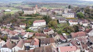 an aerial view of a town with houses at Gîte de la Tuilerie in Rougemont