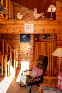Coin salon dans l'établissement Chalet Terrasse Plein Sud, Cheminée, Ski-Rando, Nature & Village, Animaux admis, Parking