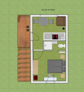 Plan piętra w obiekcie Escapade Romantique en Chalet Nature, Calme et Douceur au Bord de Marne