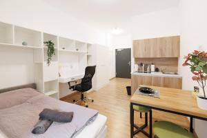 Kuchyň nebo kuchyňský kout v ubytování Central Urban Studio