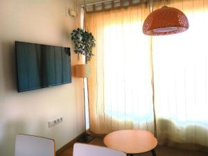 Televízia a/alebo spoločenská miestnosť v ubytovaní Apartamento Begoña