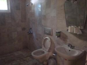 a bathroom with a toilet and a sink at Hotel Anadolu in Finike +43 photos