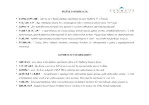 a screenshot of a page of a document at Sanhaus Apartments - ul HAFFNERA i okolice - 3-5 minut od plaży i deptaka in Sopot