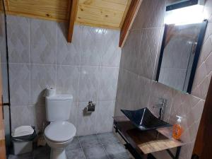 Ein Badezimmer in der Unterkunft Cabaña El Bosque