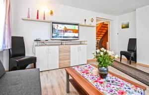 TV a/nebo společenská místnost v ubytování Ferienhaus Blankensee