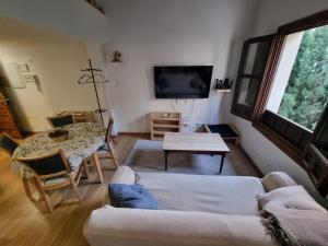a living room with a couch and a table at Duplex Palacio de los Burgo in Pastrana