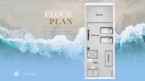 un plano del suelo de una casa junto al océano en Spectacular Studio Amazing Amenities Bay View, en Hallandale Beach