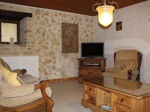 Μια τηλεόραση ή/και κέντρο ψυχαγωγίας στο Charmante maison en Périgord Noir avec jardin et barbecue - FR-1-616-393