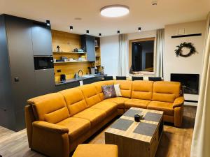 Kuchyň nebo kuchyňský kout v ubytování Hotel Ovruč apartmány Vadian