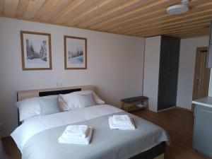 Postel nebo postele na pokoji v ubytování Apartmány pod Mníchom