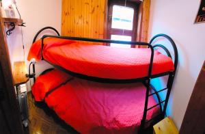 twee stapelbedden in een kamer met een raam bij Armonia 13 - Pieno Centro in Roccaraso