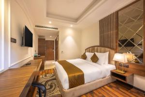 Ένα ή περισσότερα κρεβάτια σε δωμάτιο στο Echor Baris Resort Mussoorie