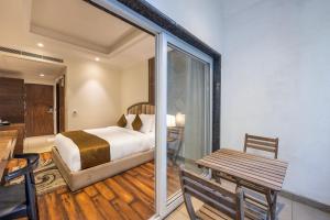 Ένα ή περισσότερα κρεβάτια σε δωμάτιο στο Echor Baris Resort Mussoorie