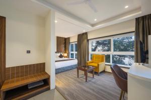 Ένα ή περισσότερα κρεβάτια σε δωμάτιο στο Echor Baris Resort Mussoorie