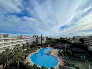 a view of a swimming pool from a building at AGH Canet in Canet de Berenguer